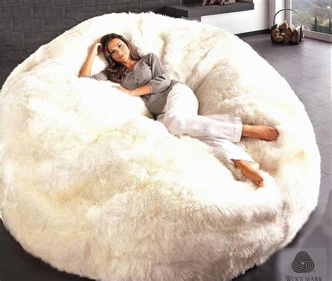 Bean bag chairs are incredibly comfortable as long as you're ok with adopting an effectively recumbent position. Giant Sheepskin Bean Bag Chair Large Jumbo Filled ...