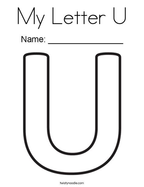 My Letter U Coloring Page - Twisty Noodle