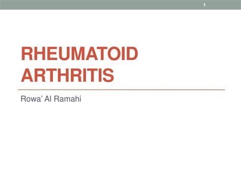 Ppt Rheumatoid Arthritis Powerpoint Presentation Free Download Id