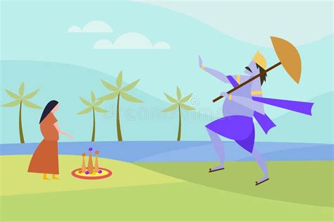 Illustration De Parapluie De Participation De Mahabali De Roi Avec L