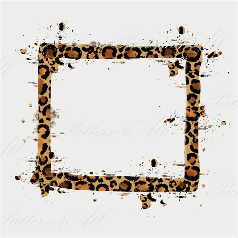 Distressed Leopard Frame Sublimation Design Background Backsplash Png
