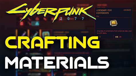 Cyberpunk 2077 Crafting Legendary Materials Glitch Hotfix 106 Youtube