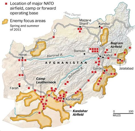 Map Of Isaf Bases In Afghanistan Ca 2011 Source Washington Post 15
