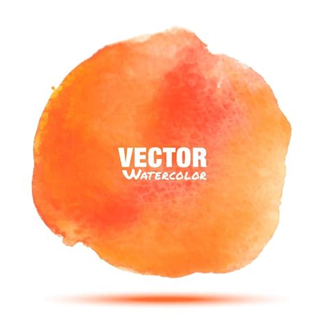 Premium Vector Bright Red Orange Watercolor Circle Stain Isolated