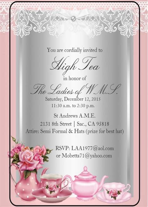 Download Free Printable High Tea Party Invitations Png Us Invitation