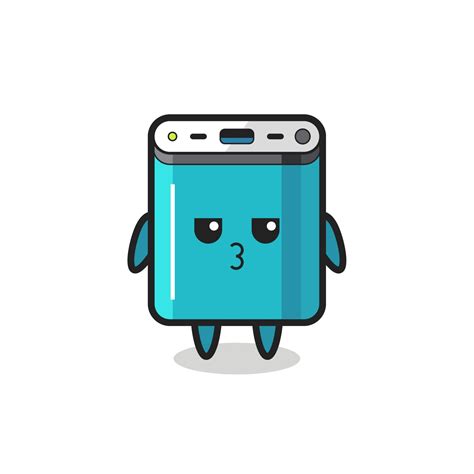 The Bored Expression Of Cute Power Bank Characters 3404672 Vector Art