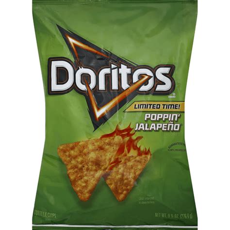 Doritos Poppin Jalapeno Tortilla Chips 975 Ounce Plastic Bag