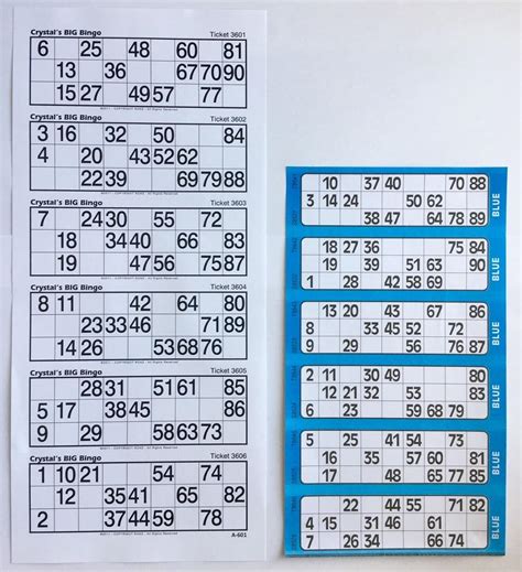 1200 Extra Large Bingo Flyers Bingo Tickets For Visually Impaired