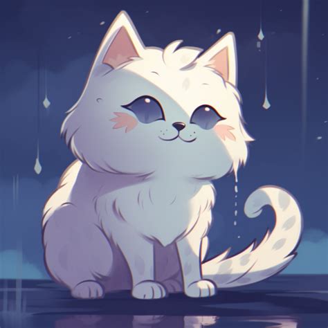 Anime Cat Bathed In Lunar Light Dreamy Anime Cat Character Pfp
