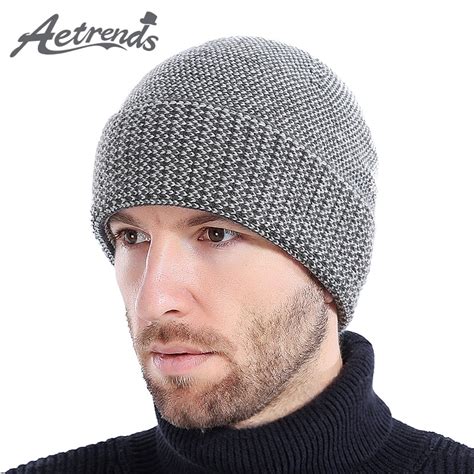 Aetrends 2017 New Winter Wool Hats For Men Warm Beanies With Velvet
