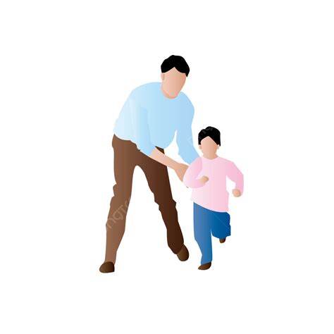 Gambar Ai Vektor Karakter Datar Ayah Dan Anak Interaksi Ayah Dan Anak