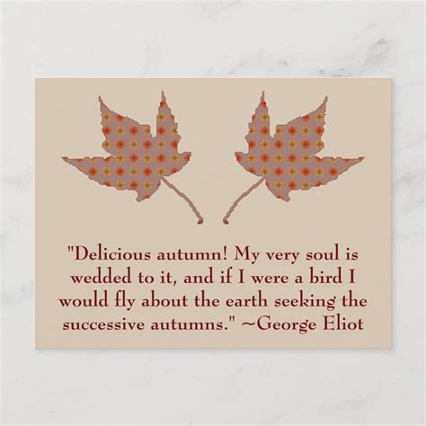George Eliot Autumn Quote Postcard Zazzle
