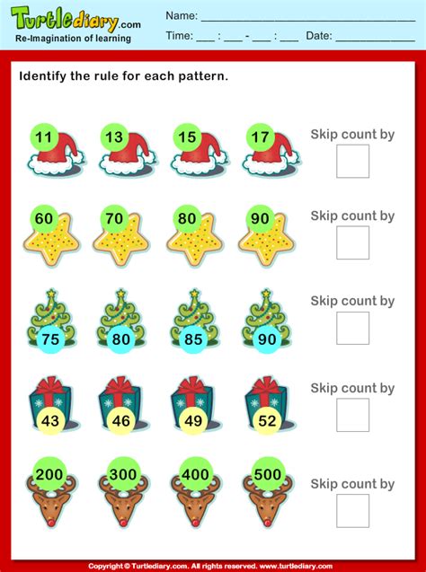 Christmas Identify The Pattern Worksheet Turtle Diary