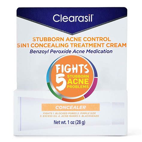 Clearasil Stubborn Acne Control 5in1 Concealing Treatment Cream 1 Oz