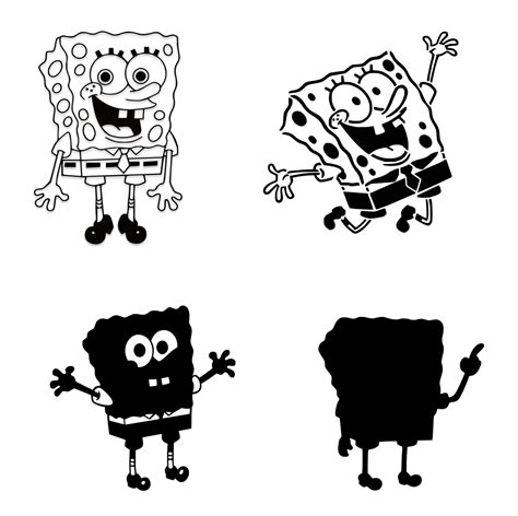 Spongebob Black And White Svg Masterbundles