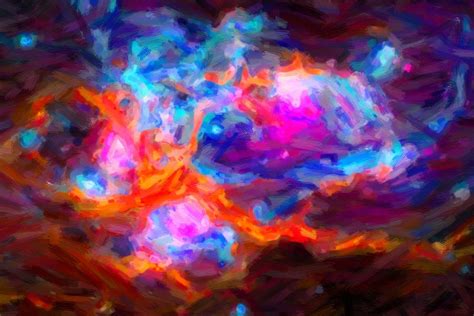 Abstract Galactic Nebula With Cosmic Cloud 7 24x16 Painting By