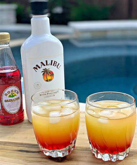 Drinks Made With Malibu Coconut Rum Malibu Sunset Fruity Malibu Drink Recipe Averiecooks Com