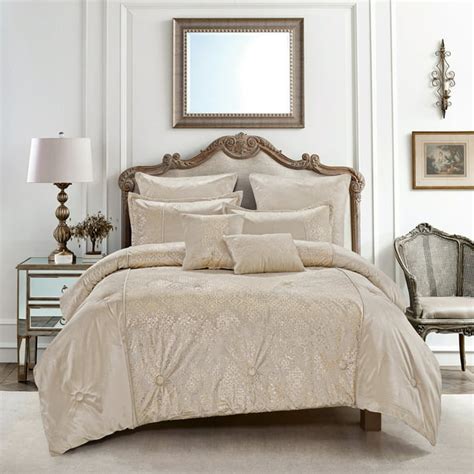 Hgmart Bedding Comforter Set Bed In A Bag 7 Piece Luxury Matallic