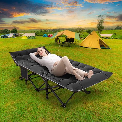 Slsy Folding Camping Cots With 2 Sided Mattress For Adults Updated