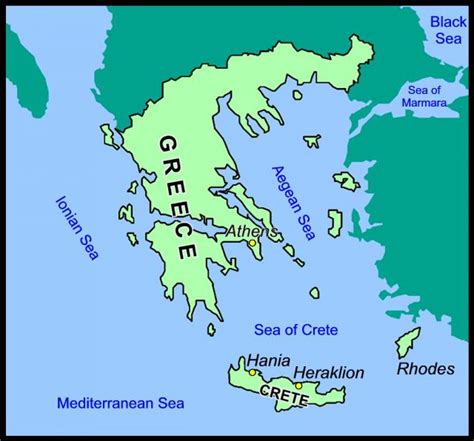 Crete Greece Map Map Of Crete And Greece Southern Europe Europe