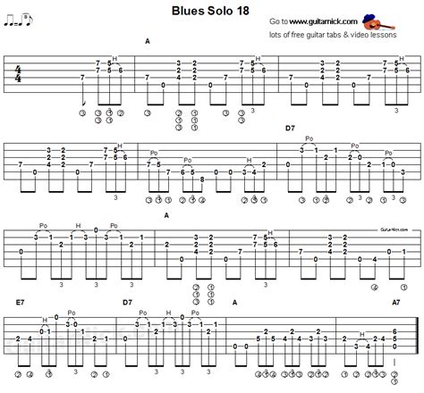 Acoustic Guitar Tab Blues Solo 13 Blues Guitar Blues