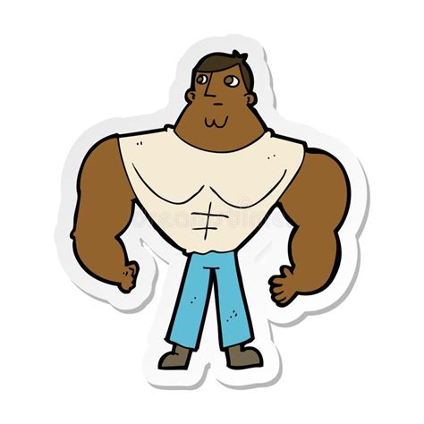 Sticker Man Male Muscles Muscular Gym Body Builder Strong Cartoon