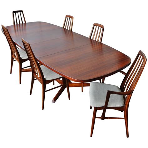 Impeccable Rosewood Moller Dining Table And Six Koefoeds Eva Chairs