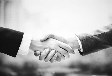 Hd Wallpaper Two Person Doing Hand Shake Adult Black And White