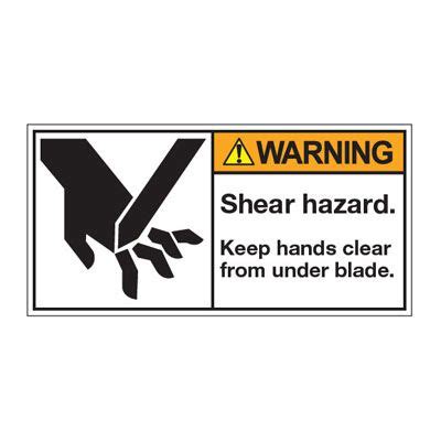 Ansi Warning Labels Warning Shear Hazard Machine Labels Emedco
