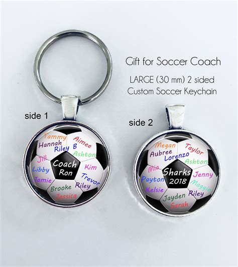 Soccer Coach T Personalized Soccer Ball Key Chain 2 Etsy Soccer
