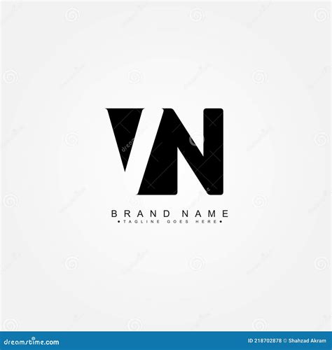 Initial Letter Vn Logo Simple Business Logo Stock Vector
