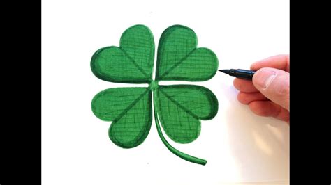 How To Draw A Four Leaf Clover Youtube