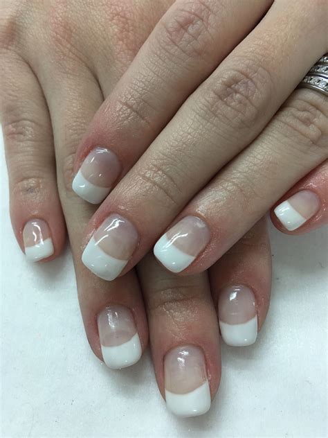 Classic White French Gel Nails Ombre Gel Nails Short Gel Nails White
