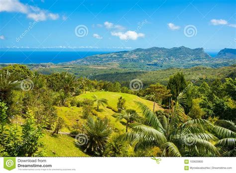 Aerial View Of Mauritius Island Stock Photo Image Of Landscape