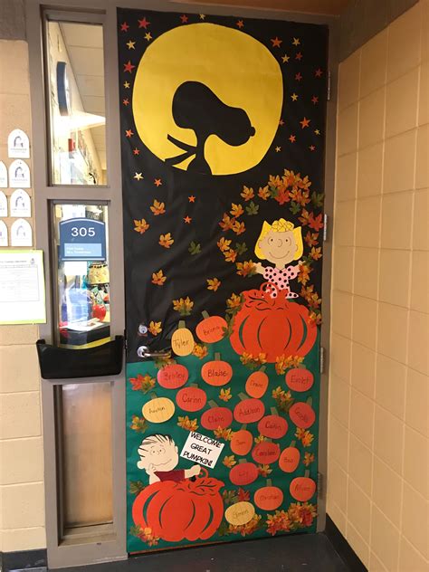 Great Pumpkin Charlie Brown Elementary School Classroom Door Decor