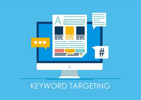 Keyword Targeting Banner Computer With Text And Icons Flat