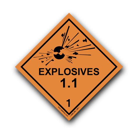 Class 1 Explosive 11 Hazard Warning Placard Dg Placards Labeline