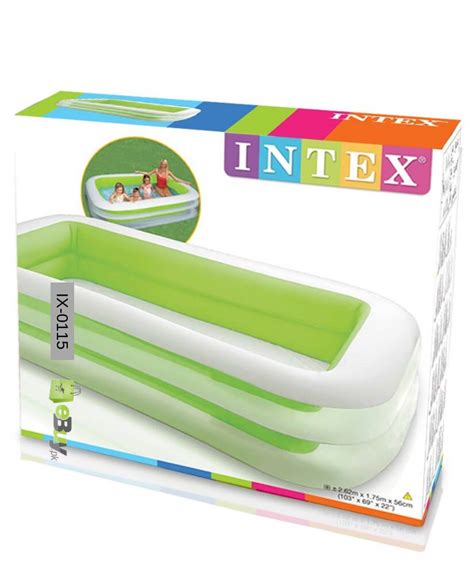 Intex Inflatable Rectangular Pool Green Ebuypk