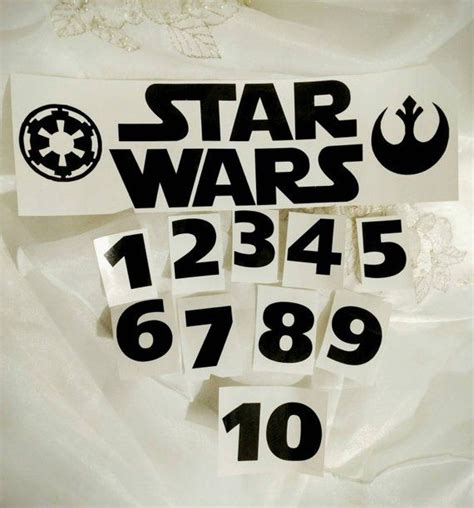 Disneys Star Wars Inspired Fonttable Number Decals For Etsy Star