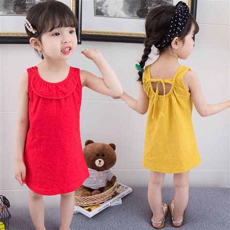 New Brand Baby Girl Dress 2t 6t Girls Clothes Sleeveless Dress Children