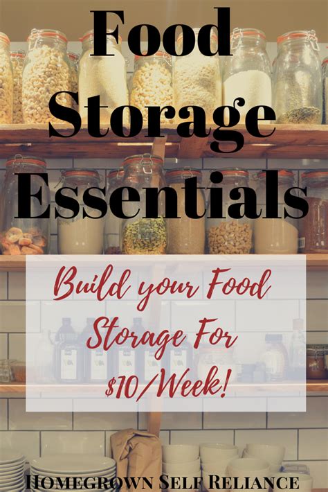 Food Storage Essentials Homegrown Self Reliance Food Storage