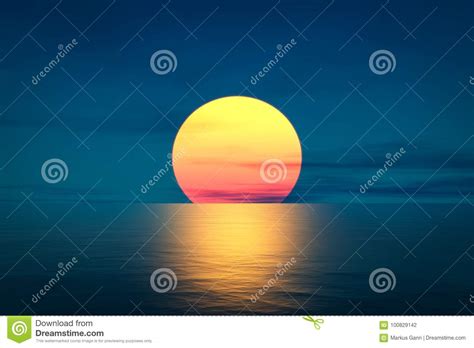 Great Sunset Over The Ocean Stock Illustration Illustration Of
