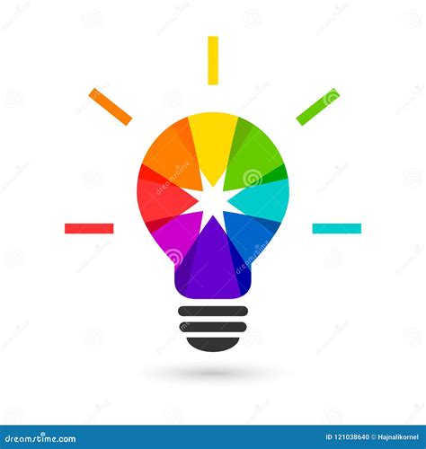 Lightbulb And Color Wheel Design Stock Vector Illustration Of