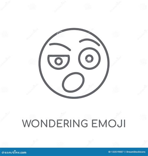 Wondering Emoji Linear Icon Modern Outline Wondering Emoji Logo Stock