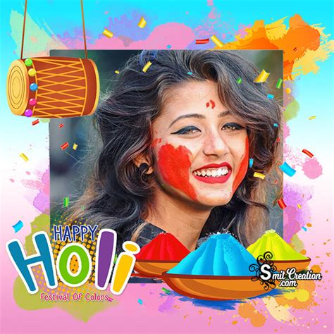 Happy Holi Festival Photo Frame Photoframe