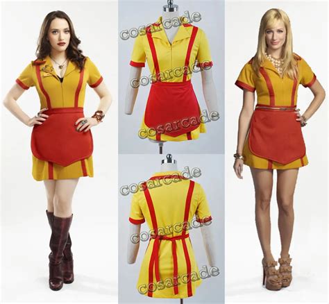 in stock 2 broke girls max caroline waiter uniform dress cosplay costume carnival halloween