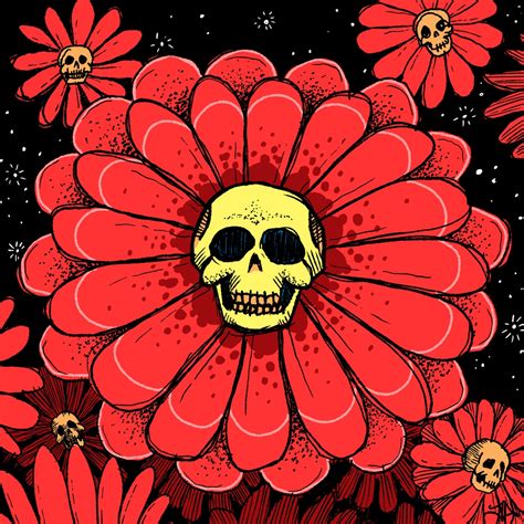 Skull Flower Color By Jeff Prymowicz Rare Digital Artwork Makersplace