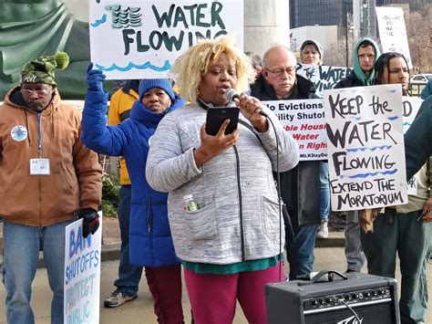 Detroit Demonstration Outside City Hall Against Water Shutoffs Fighting Words