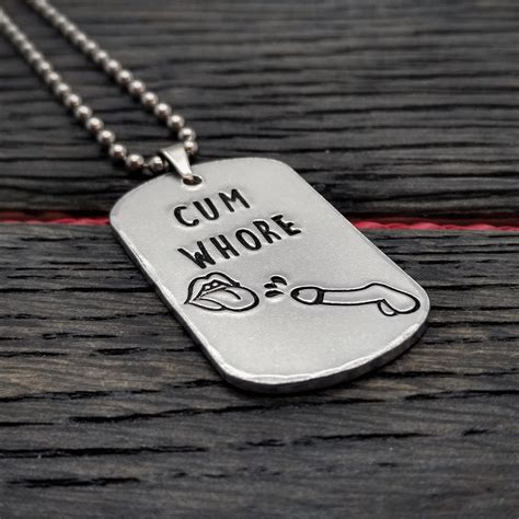 Cum Whore Necklace Mature Adult Jewellery Penis Necklace Etsy