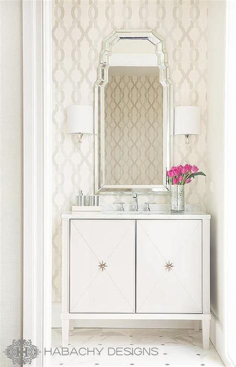 Art Deco Powder Room Design Hollywood Regency Bathroom